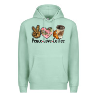 Seafoam peace love coffee Premium Hoodie - BarkalooDesign