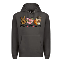 Smoke peace love coffee Premium Hoodie - BarkalooDesign
