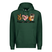 Sports Green peace love coffee Premium Hoodie - BarkalooDesign