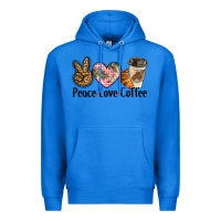 True Royal peace love coffee Premium Hoodie - BarkalooDesign