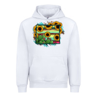 White Wyoming Map Sunflower Cactus Serape Urban Hoodie - RanaPortraitStore