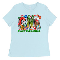 Baby Blue Christmas CNA Ladies Tee - CowhideDigitalArt