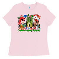 Bubblegum Pink Christmas CNA Ladies Tee - CowhideDigitalArt