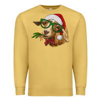 Antique Gold christmas goat Premium Sweatshirt - RanaPortraitStore