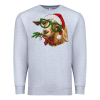 Heather Grey christmas goat Premium Sweatshirt - RanaPortraitStore