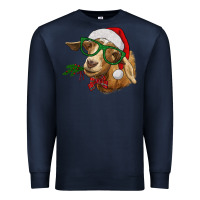 Navy christmas goat Premium Sweatshirt - RanaPortraitStore