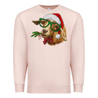 Pale Pink christmas goat Premium Sweatshirt - RanaPortraitStore