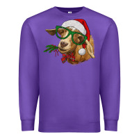 Purple christmas goat Premium Sweatshirt - RanaPortraitStore