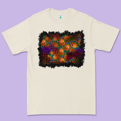 Halloween Pumpkin Background Premium Tee Designed By Bundleandbundleshop