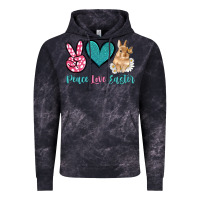 Cloud Black peace love easter with bunny and butterfly Vintage Hoodie - Artiststas