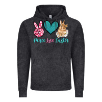 Vintage Black peace love easter with bunny and butterfly Vintage Hoodie - Artiststas