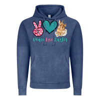 Vintage Denim peace love easter with bunny and butterfly Vintage Hoodie - Artiststas