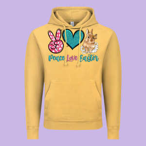 Peace Love Easter With Bunny And Butterfly Vintage Hoodie Designed By Artiststas