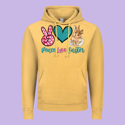 Peace Love Easter With Bunny And Butterfly Vintage Hoodie Designed By Artiststas