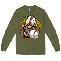 Army Green baseball gnome Long Sleeve Tee - RacoonDesign