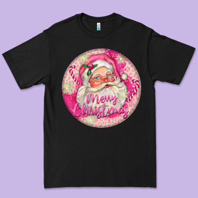 Pink Merry Christmas Santa Premium Tee Designed By Fadigitalartstudio
