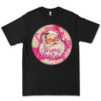 Black Pink Merry Christmas Santa Premium Tee - FaDigitalArtStudio