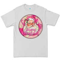 Dove Grey Pink Merry Christmas Santa Premium Tee - FaDigitalArtStudio