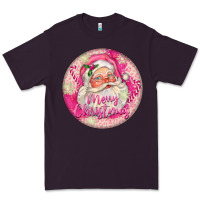 Plum Pink Merry Christmas Santa Premium Tee - FaDigitalArtStudio