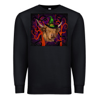 Black halloween glitter highland cow tumbler Premium Sweatshirt - RanaPortraitStore