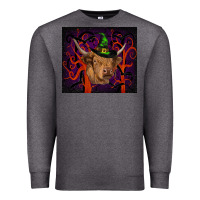 Charcoal Heather halloween glitter highland cow tumbler Premium Sweatshirt - RanaPortraitStore