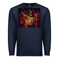 Navy halloween glitter highland cow tumbler Premium Sweatshirt - RanaPortraitStore