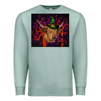 Seafoam halloween glitter highland cow tumbler Premium Sweatshirt - RanaPortraitStore