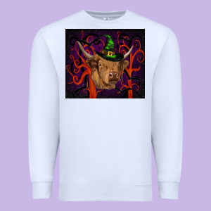 Halloween Glitter Highland Cow Tumbler Premium Sweatshirt Designed By Ranaportraitstore