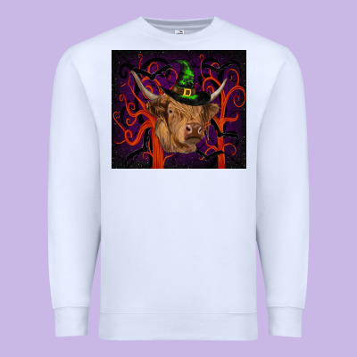 Halloween Glitter Highland Cow Tumbler Premium Sweatshirt Designed By Ranaportraitstore