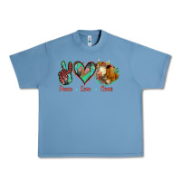 Pebble Blue Peace Love Cows Urban Heavy Tee - Jasminsmagicworld