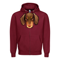 Burgundy Dachshund Zipper Hoodie - Jasminsmagicworld