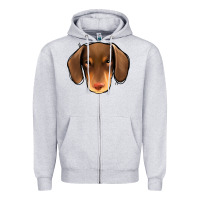 Heather Grey Dachshund Zipper Hoodie - Jasminsmagicworld