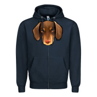 Navy Dachshund Zipper Hoodie - Jasminsmagicworld
