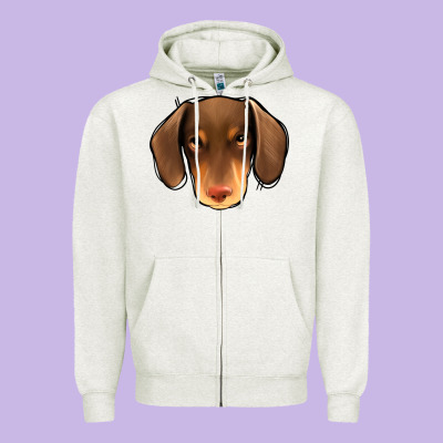Dachshund Zipper Hoodie Designed By Jasminsmagicworld