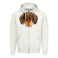 Oatmeal Heather Dachshund Zipper Hoodie - Jasminsmagicworld