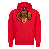 Red Dachshund Zipper Hoodie - Jasminsmagicworld