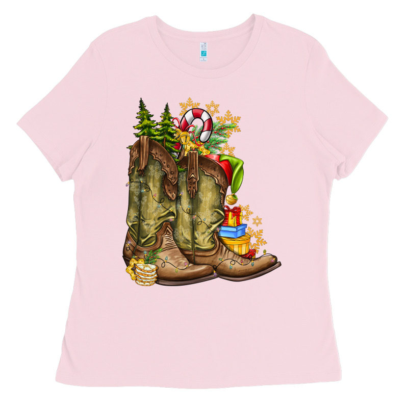 Christmas Boots Ladies Tee by CowhideDigitalArt | Teevron
