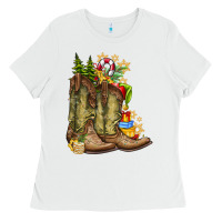 White Christmas Boots Ladies Tee - CowhideDigitalArt
