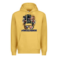Antique Gold americanmom messy bun Premium Hoodie - BarkalooDesign