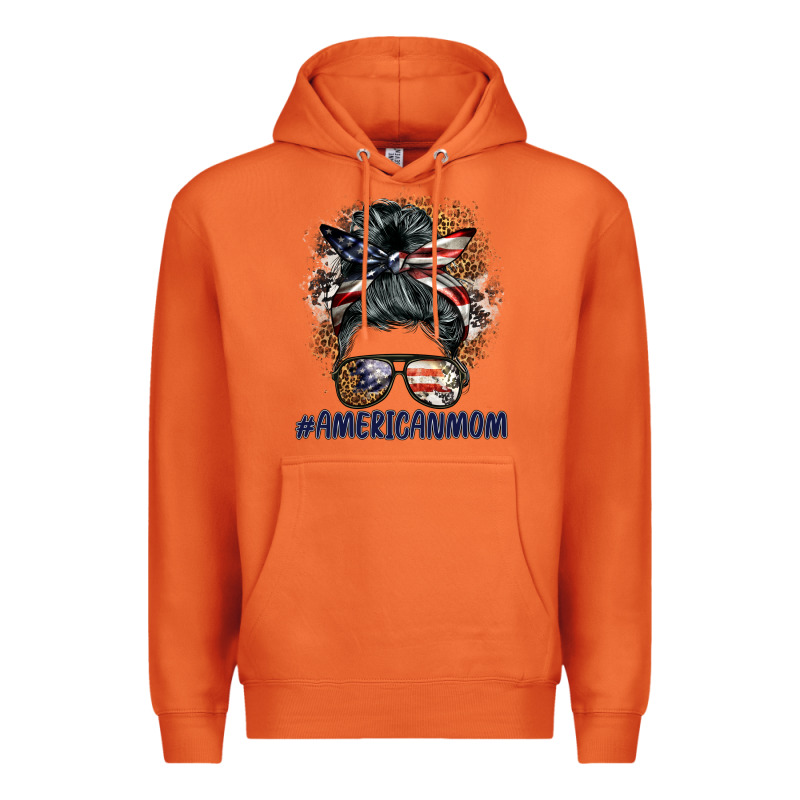 Americanmom Messy Bun Premium Hoodie by BarkalooDesign | Teevron