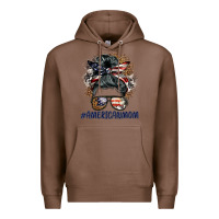 Chestnut americanmom messy bun Premium Hoodie - BarkalooDesign