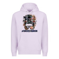 Lilac americanmom messy bun Premium Hoodie - BarkalooDesign