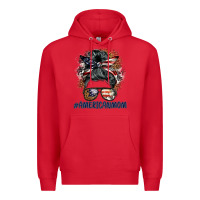 Red americanmom messy bun Premium Hoodie - BarkalooDesign