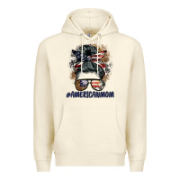 Sandshell americanmom messy bun Premium Hoodie - BarkalooDesign
