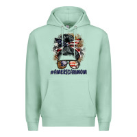 Seafoam americanmom messy bun Premium Hoodie - BarkalooDesign