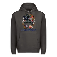 Smoke americanmom messy bun Premium Hoodie - BarkalooDesign