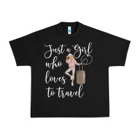 Black just a girl who loves to travel traveling women nomad t shirt Urban Heavy Tee - baoMotion