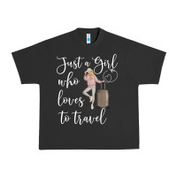 Pigment Black just a girl who loves to travel traveling women nomad t shirt Urban Heavy Tee - baoMotion