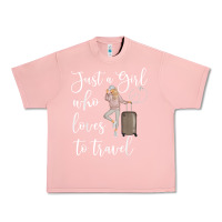 Salmon just a girl who loves to travel traveling women nomad t shirt Urban Heavy Tee - baoMotion