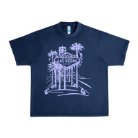 Navy las vegas strip retro famous sign nevada traveler souvenir t shirt Urban Heavy Tee - baoMotion